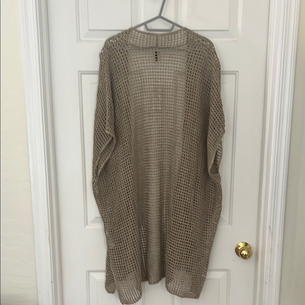Eileen Fisher Organic Linen Délavé Long Cardigan in Natural L/XL NWT - Picture 7 of 8